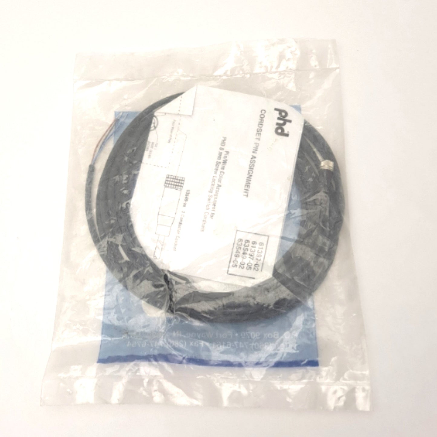 New PHD 63549-05 Connector 175xx Female 3 Wire 5 Meter Length