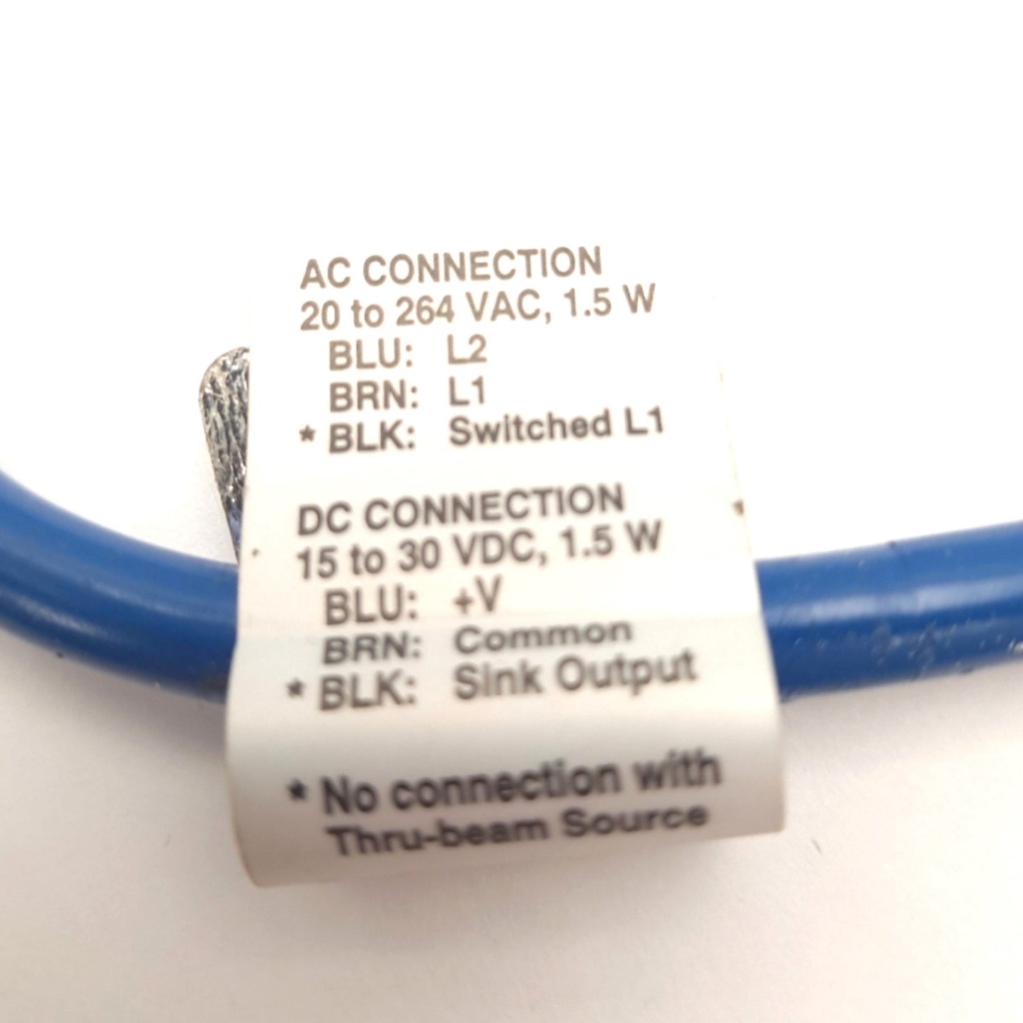 Used EATON 14102AQD03 Photoelectric Sensor NPN 7.6m Max Volt. 20-264 VAC or 15-30 VDC