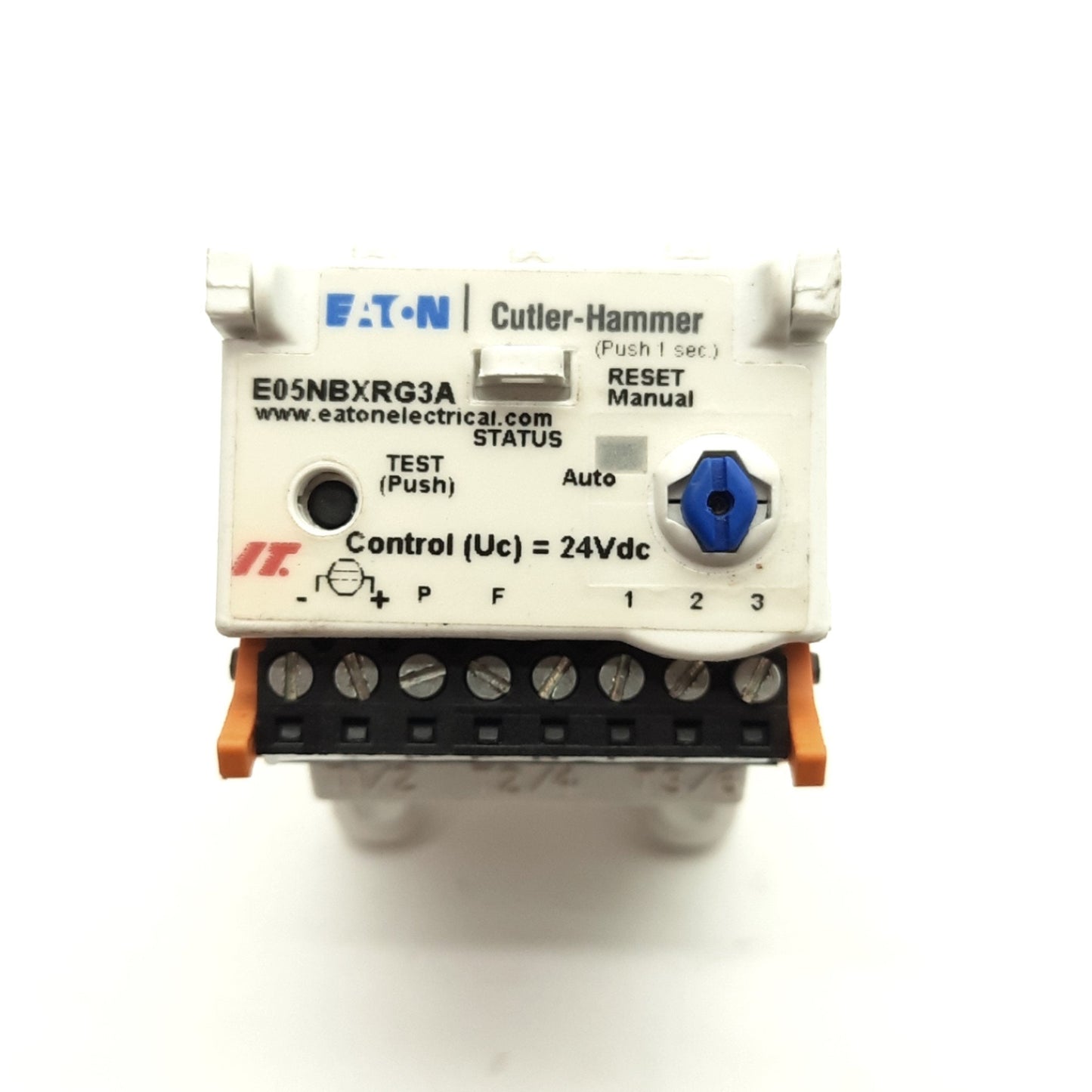 Used Eaton E05NBXRG3A IEC IT Overload Relay, 3-Pole, 6.3-20A 600VAC, 24VDC .25A
