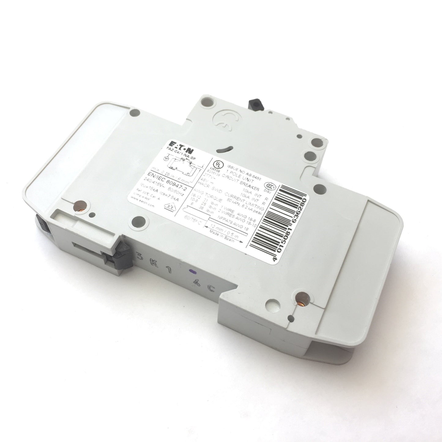Used Eaton FAZ-C4/1-NA-SP Miniature Circuit Breaker 1-Pole C-Curve, 4A 277VAC 48VDC