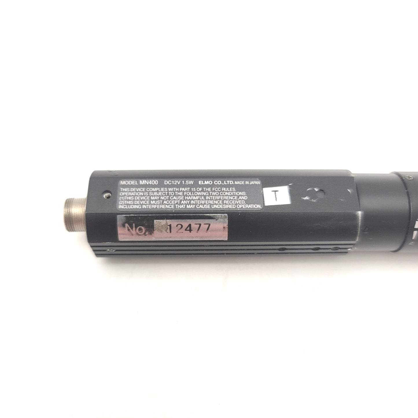 Used ELMO MN400 One Piece High Resolution Micro Color Camera W/Cable Res 480, 12VDC