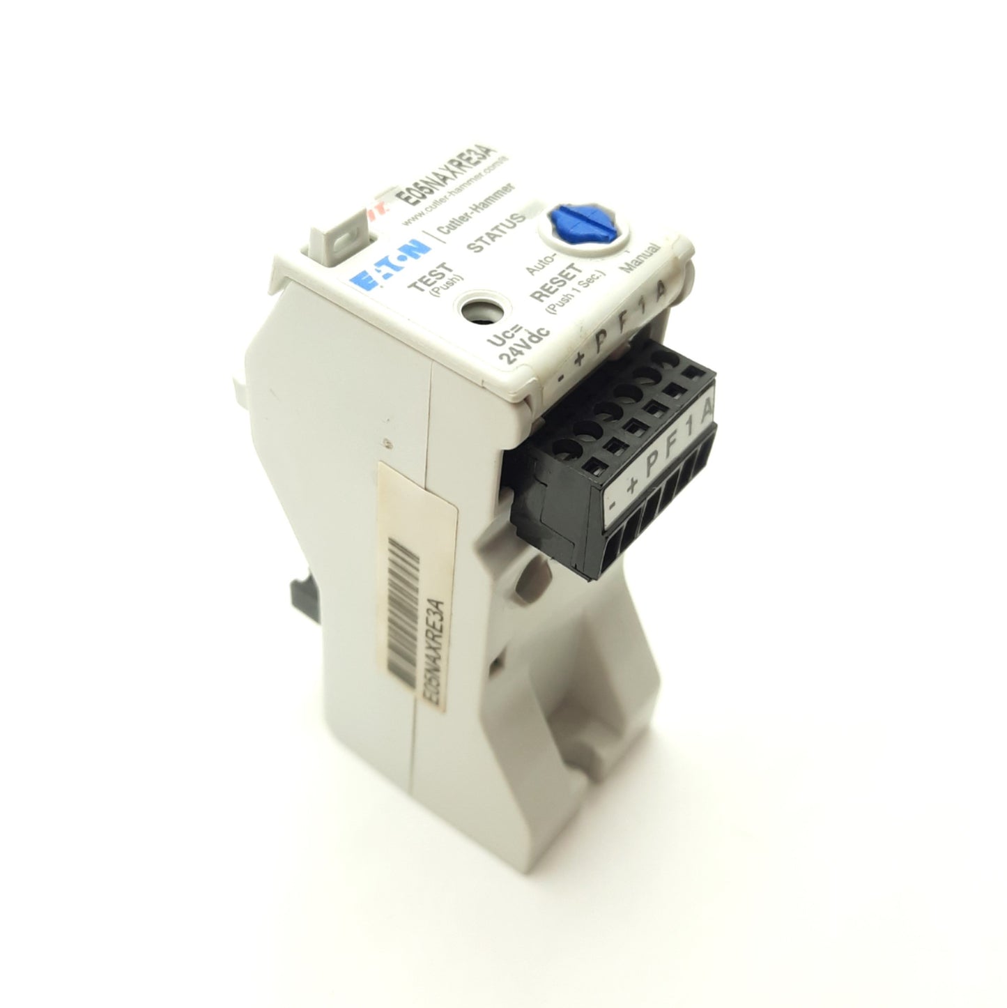 Used Eaton E05NAXRE3A IEC Solid State Overload Relay, Size A, 3.8-12A, 3-Pole, 24VDC