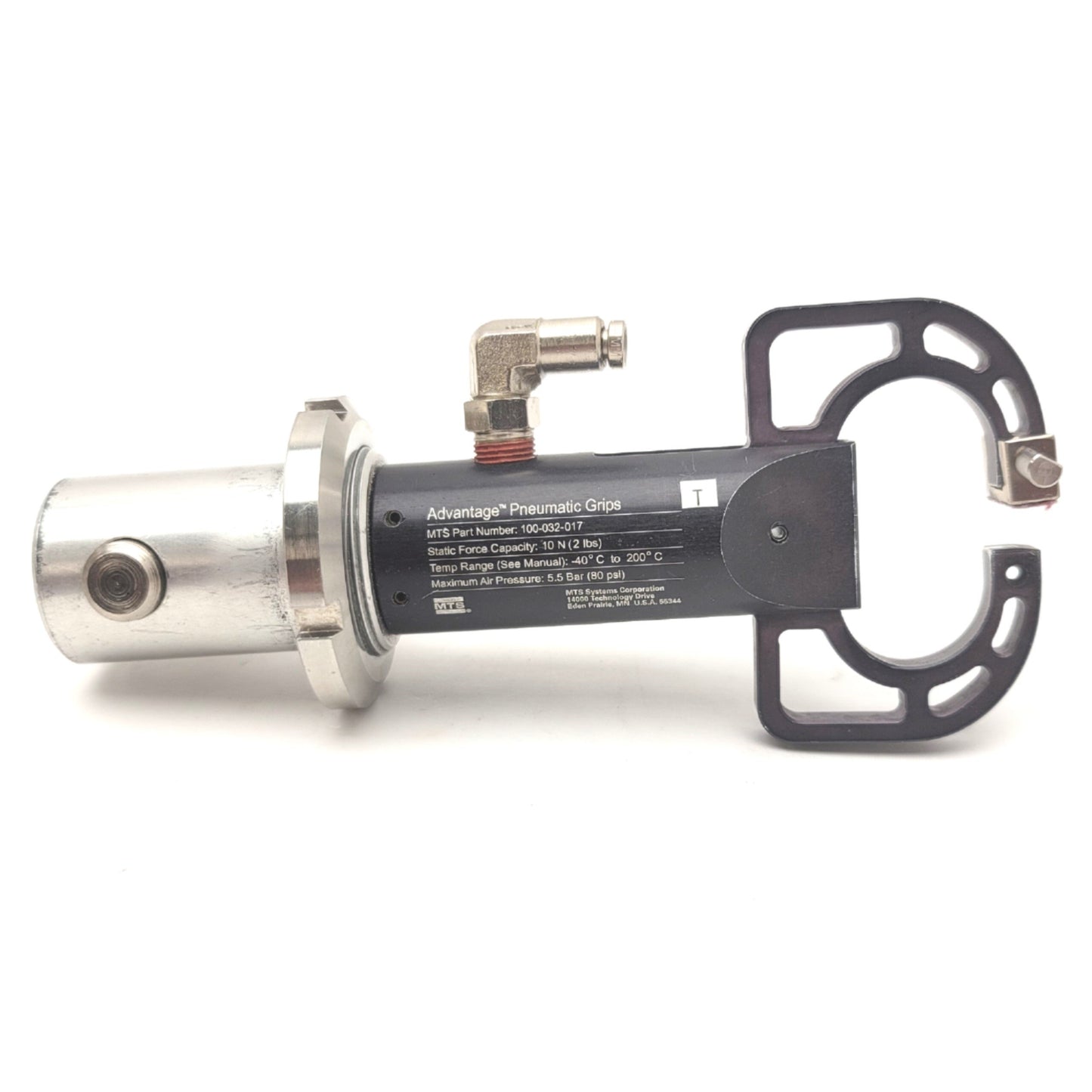 Used Pair Of MTS 100-032-017 Advantage Pneumatic Grips For Low-Force Tensile Testing