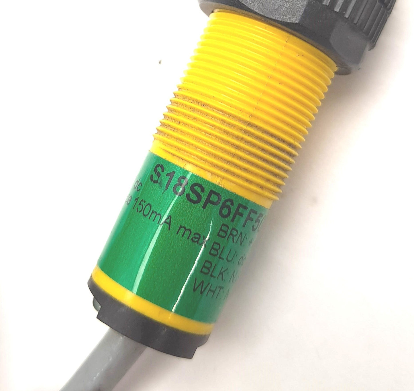 Used Banner S18SP6FF50-66373 Photoelectric Sensor 50mm PNP 150mA M18 Barrel 10-30 VDC
