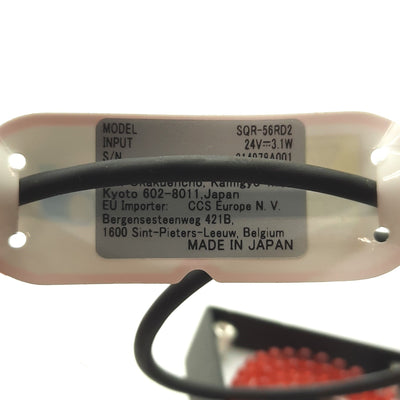 Used CCS SQR-56RD2 Red LED Machine Vision Ringlight 30mm ID 24VDC 3.1W 56 x 56 x 18mm