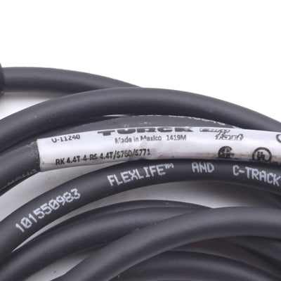 New Other Turck RK 4.4T-4-RS 4.4T/S760/S771 Sensor Cordset, Length: 4m, 4-Pin Male/Female