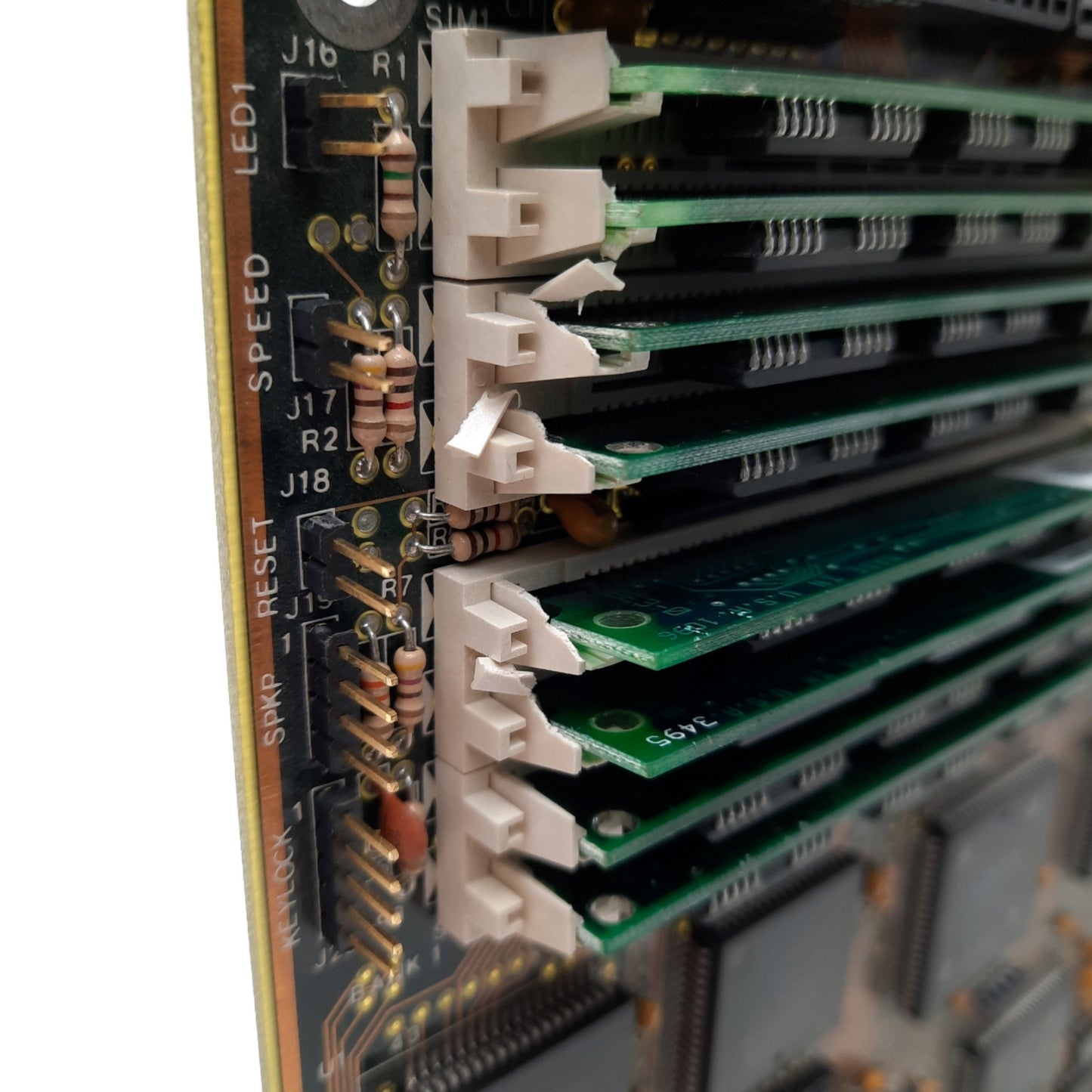 Used JAMECO Electronic Components JE3525DN 386 Motherboard, Intel 33MHz, 8MB RAM, AT