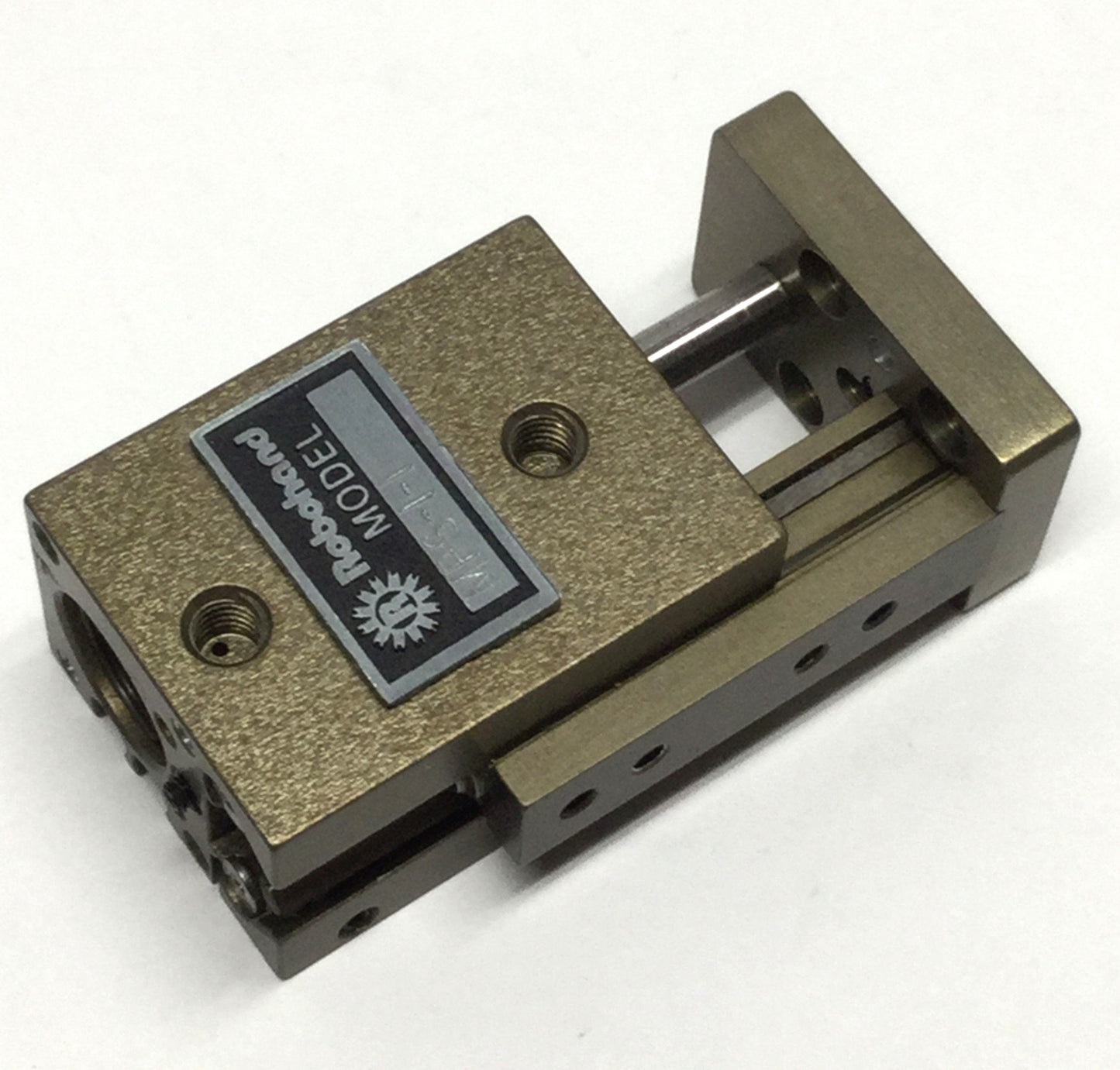 Used Robohand MPS-1-1 Mini Roller Bearing Dual-V Rail Air Slide Thruster, 0.5" Stroke