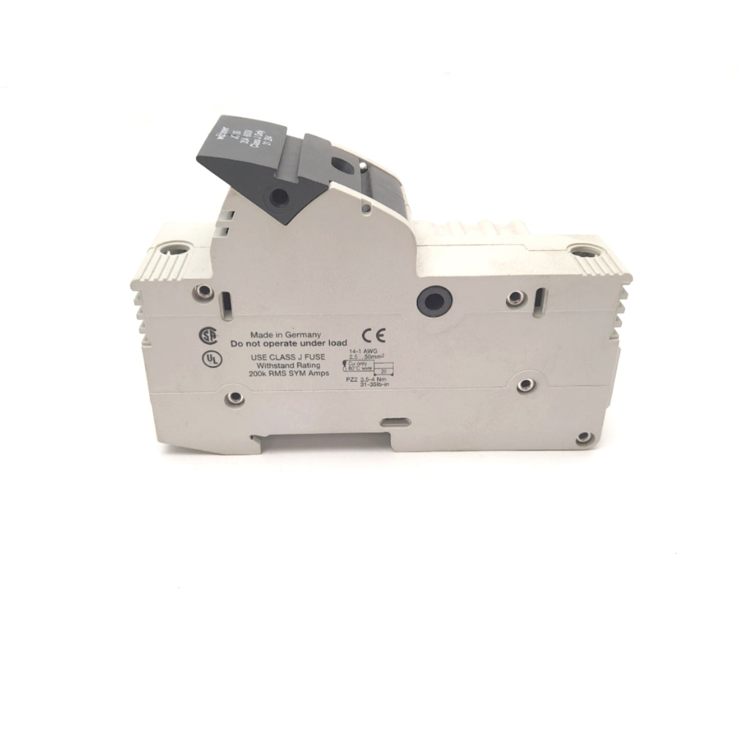 New Wohner 31284 Class J Holder for Cylindrical Fuses 600VAC/DC 30A DIN Rail