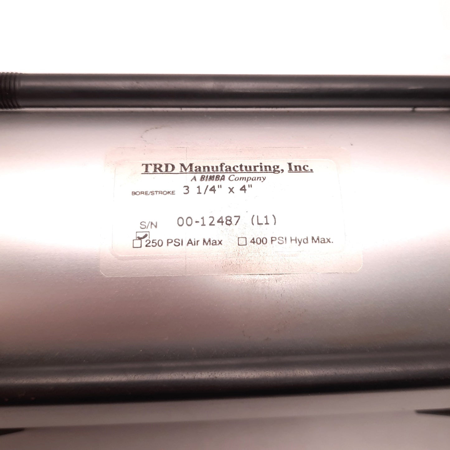 New Bimba TRA-MX0-3.25x4 Triple Rod Pneumatic Cylinder, 3 1/4" Bore, 4" Stroke