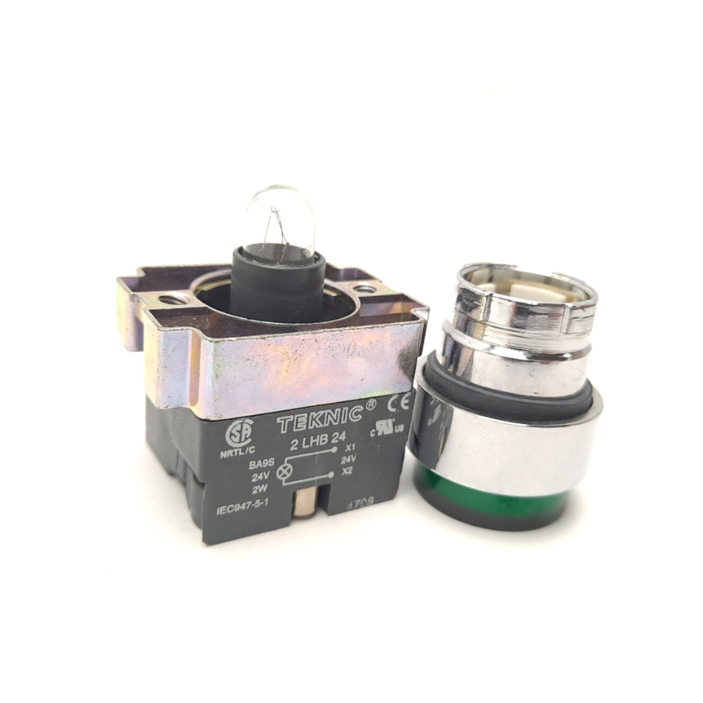 New Lot of 3 Altech Corp 2ALP3-024 Green Push Button Switch 24 VAC 22mm Illuminated