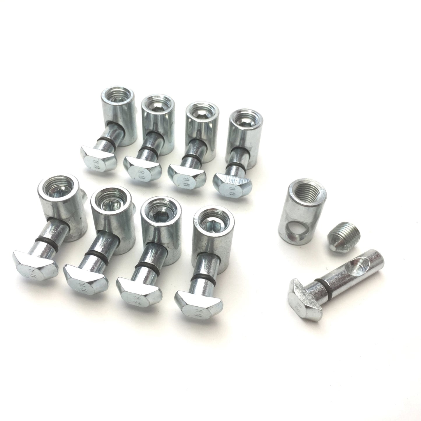 Used Lot of 9 80/20 14013 Aluminum Extrusion Central Connector Horizontal Orientation