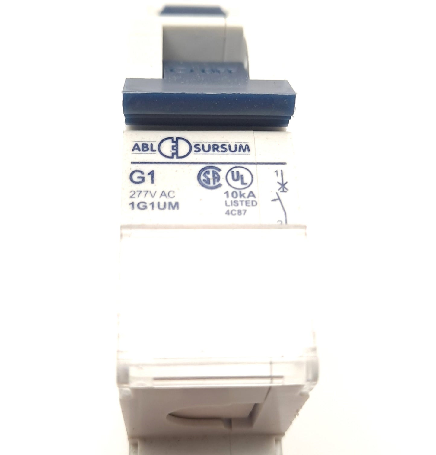 New Altech Corp 1G1UM Toggle Circuit Breaker 277 VAC 1A 1 Pole Din Rail Mount