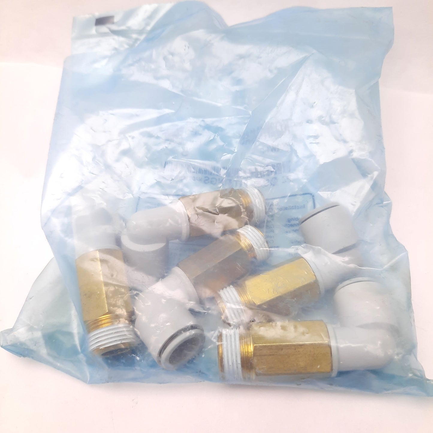 New Lot of 5 SMC KQ2W12-03AS Ext. Elbow Male Push to Connect Fitting, 3/8 to 12mm