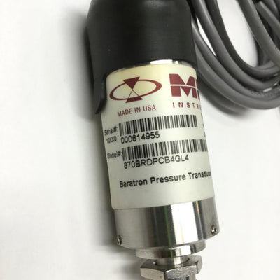 Used MKS 870BRDPCB4GL4 Mini-Baratron Pressure Transducer, 250psi, +13-36VDC, 4-20mA