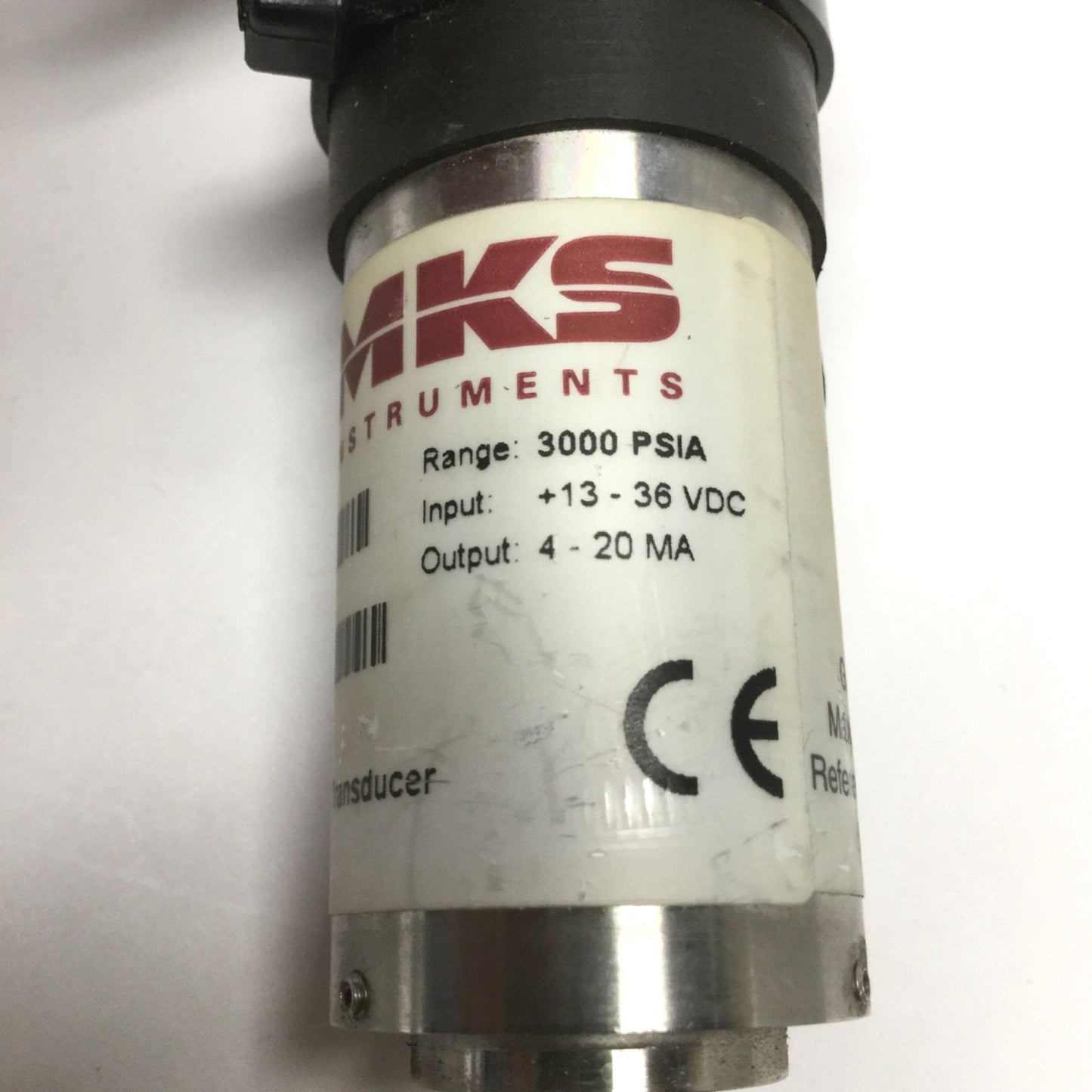 Used MKS 870B Mini-Baratron Pressure Transducer, 3000psia, 13-36VDC, 4-20mA, 1/4" VCR