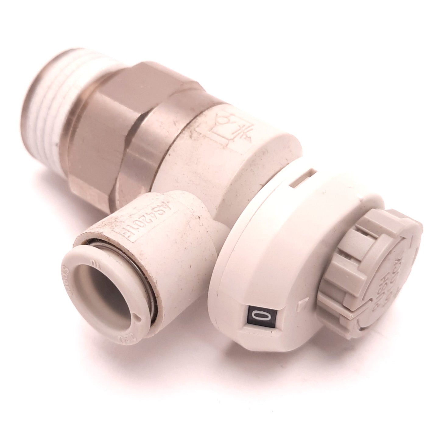 New – Open box Lot of 3 SMC AS4201FS-04-10S Flow Controller with Fitting, R 1/2 Port, Meter-Out