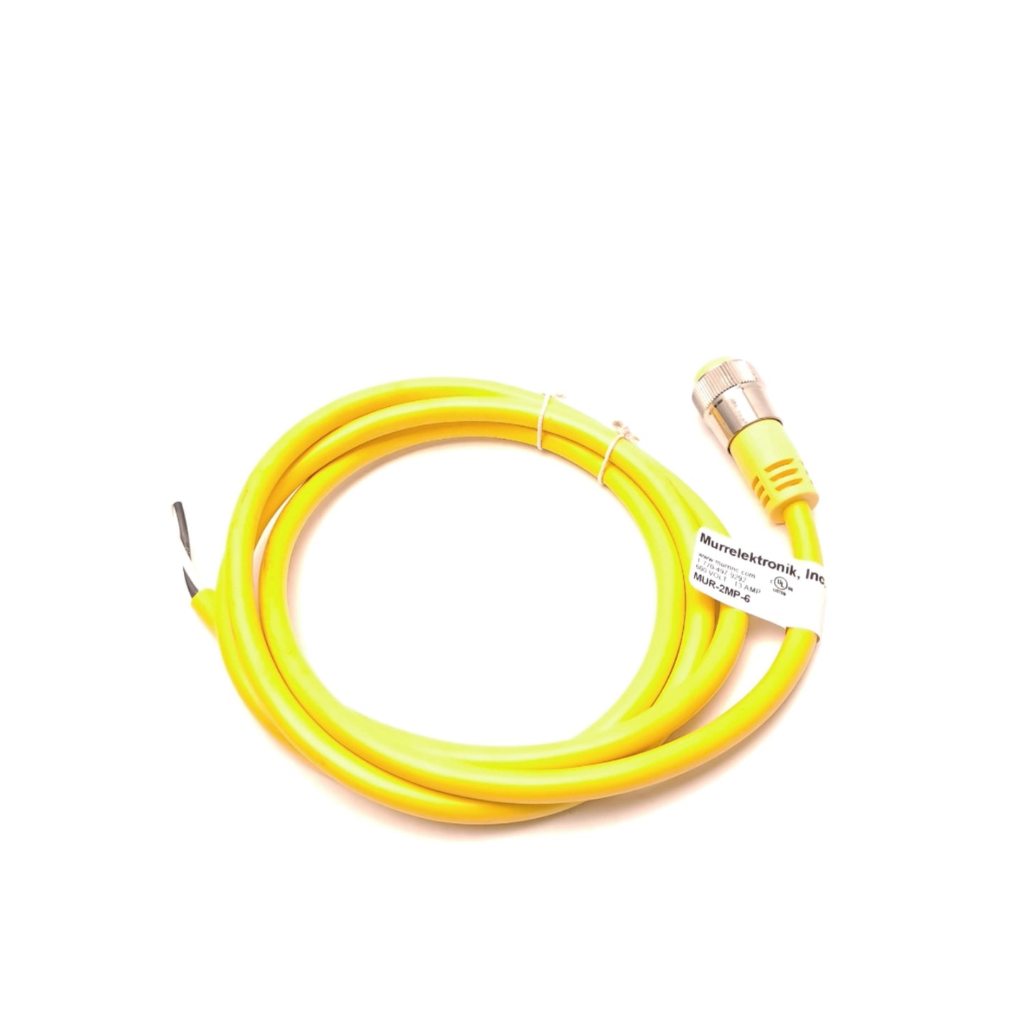 New Murrelektronik MUR-2MP-6 Cable M18 Male 2 Pin 600 VAC 13 Amp