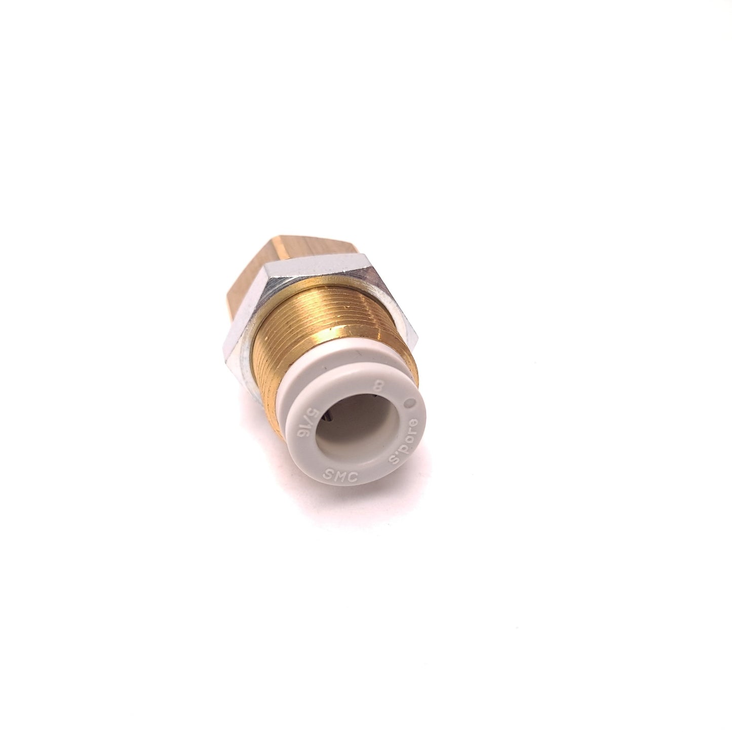 New Lot of 6 SMC KQ2E08-01 Fitting Bulkhead Connector R 1/8 RC 1/8" 8 mm Tube O.D