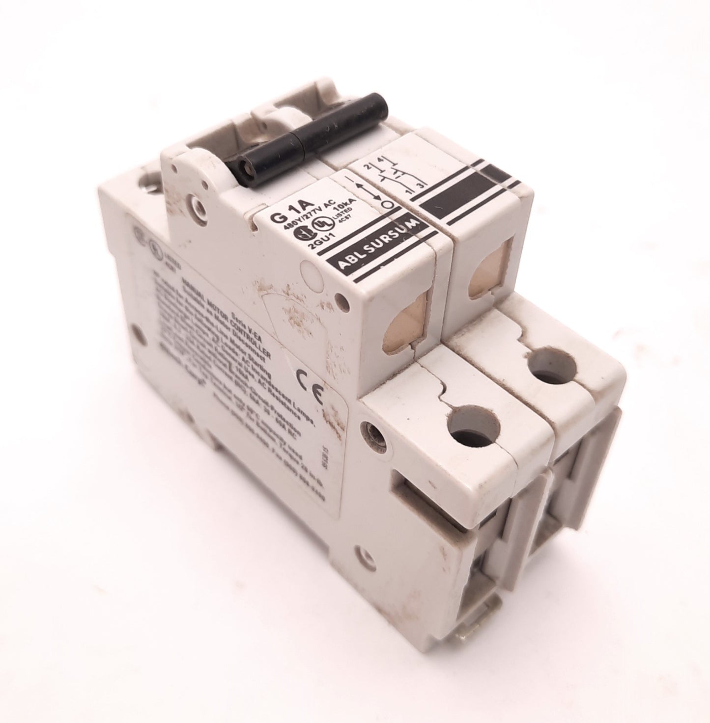 Used Altech Corp 2GU1 Manual Motor Controller, 1 Amp, 2 Pole, 480v AC/277v AC/80v DC
