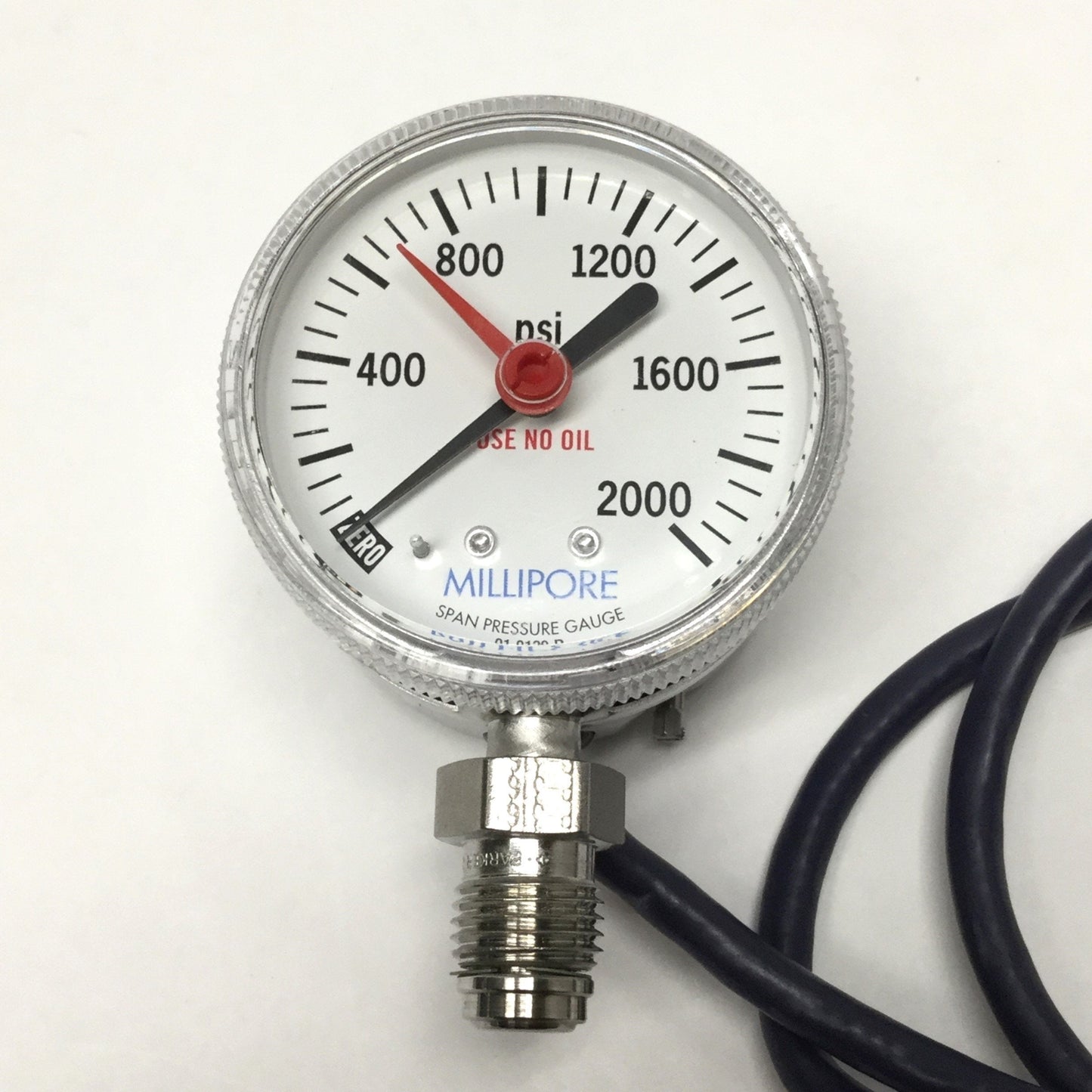 Used Millipore IPS 122 Type 1 Pressure Switch 0-2000psi Gauge, 2" Dial, 8-30VDC