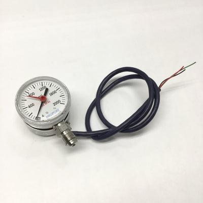 Used Millipore IPS 122 Type 1 Pressure Switch 0-2000psi Gauge, 2" Dial, 8-30VDC