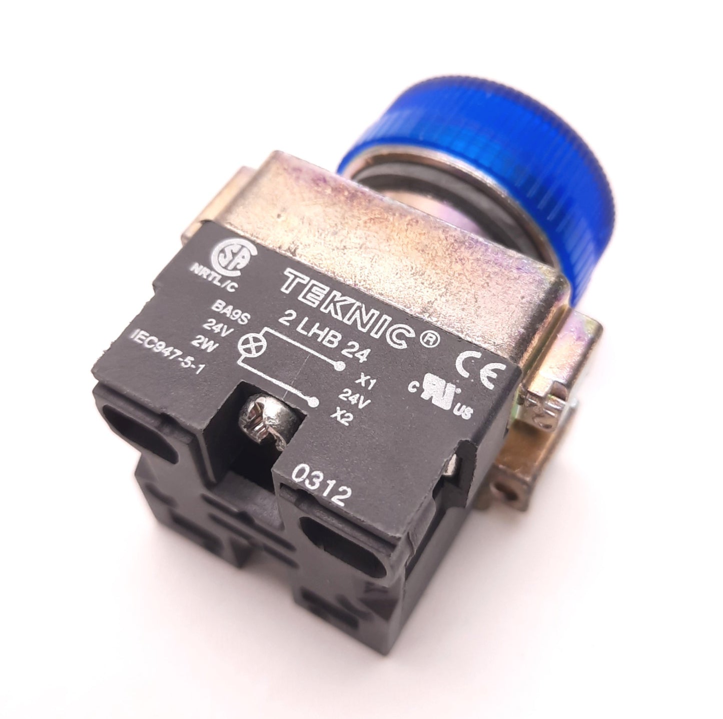 New – Open box Lot of 2 Altech Corp 2PLB6LB-024 Pilot-Light/Panel Mount, 22mm, 24v, Blue, 20mA