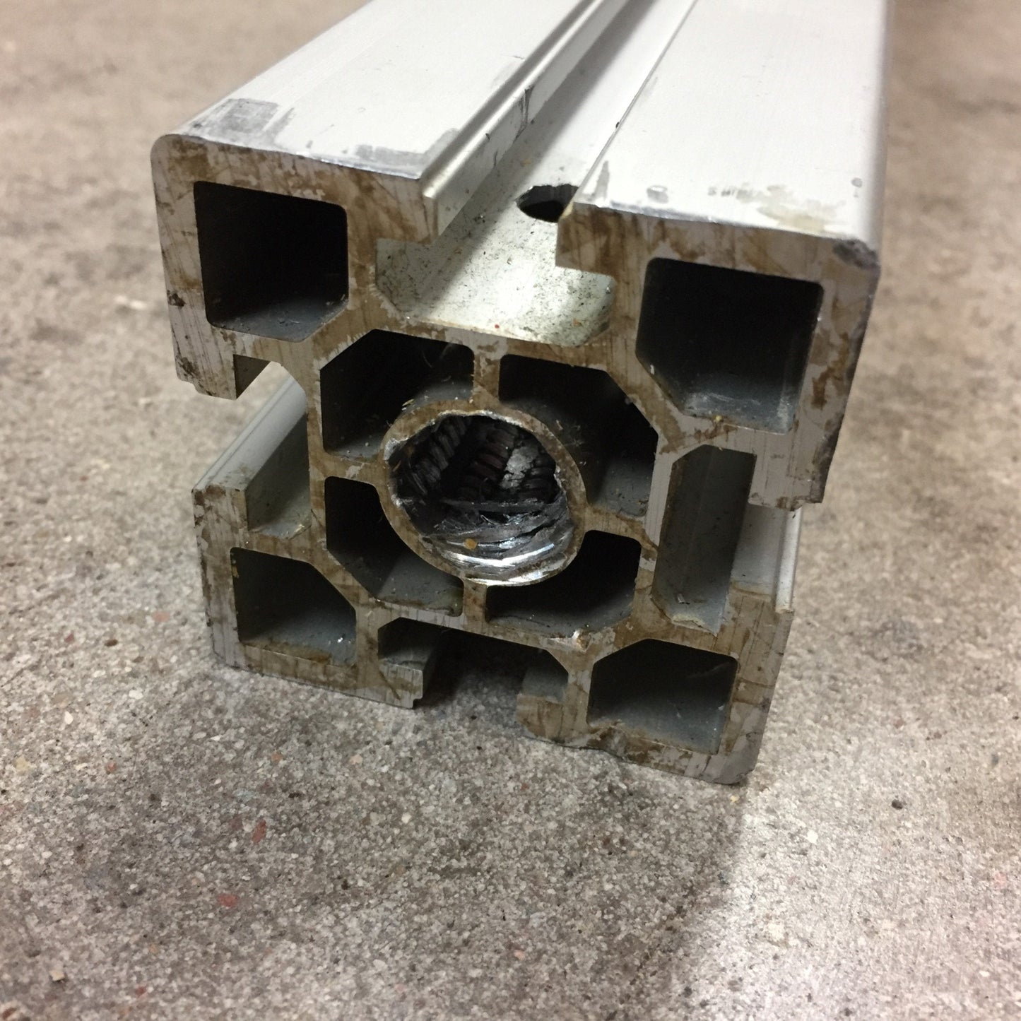 Used Bosch Rexroth 3842990350 Strut Profile 60x60mm Square Aluminum Extrusion 33.5"L