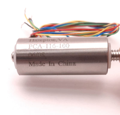Used Schaevitz PCA-116-100 Linear Displacement Sensor, 0.1" Range, 0.36" Stroke