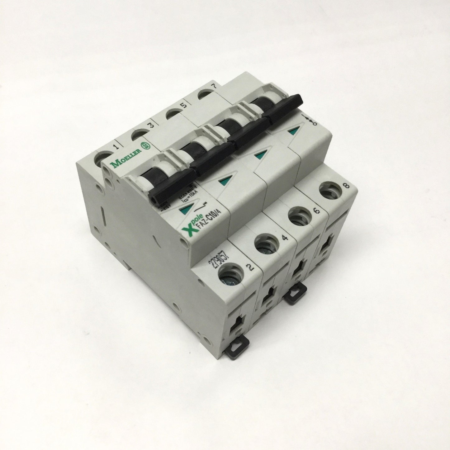Used Eaton Moeller FAZ-C10/4 Xpole Circuit Breaker 4-Pole, 10A, 415VAC, C-Curve