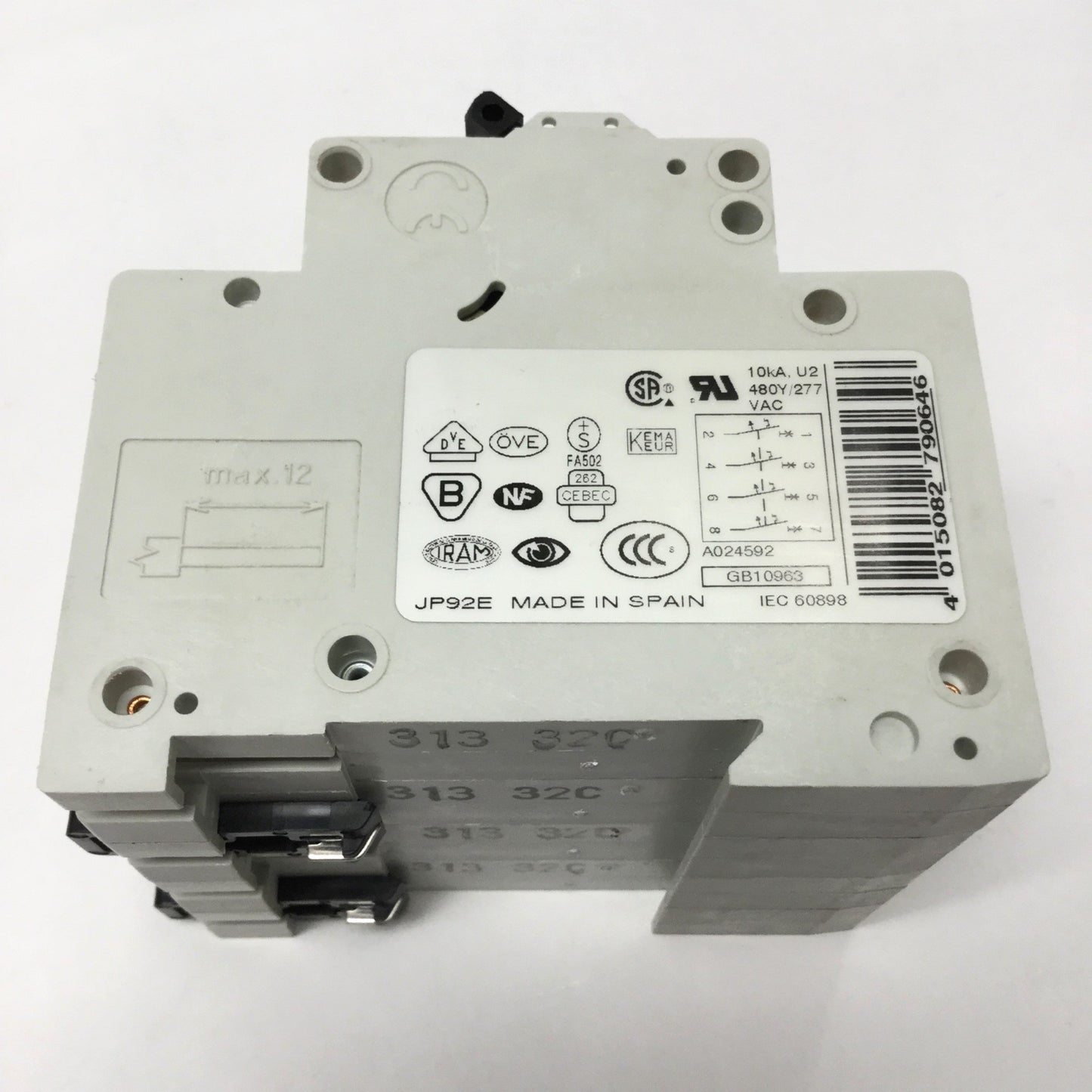 Used Eaton Moeller FAZ-C32/4 Xpole Circuit Breaker 4-Pole, 32A, 415VAC, C-Curve