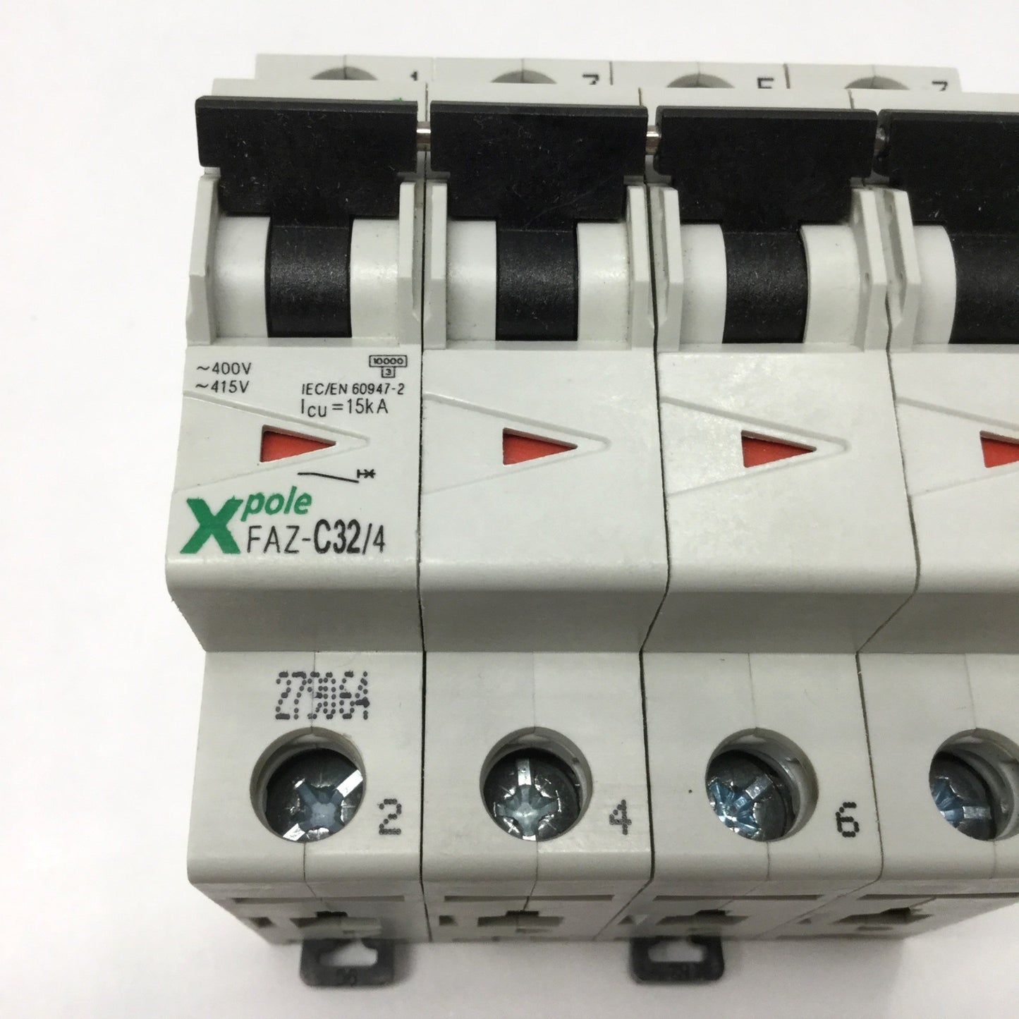 Used Eaton Moeller FAZ-C32/4 Xpole Circuit Breaker 4-Pole, 32A, 415VAC, C-Curve