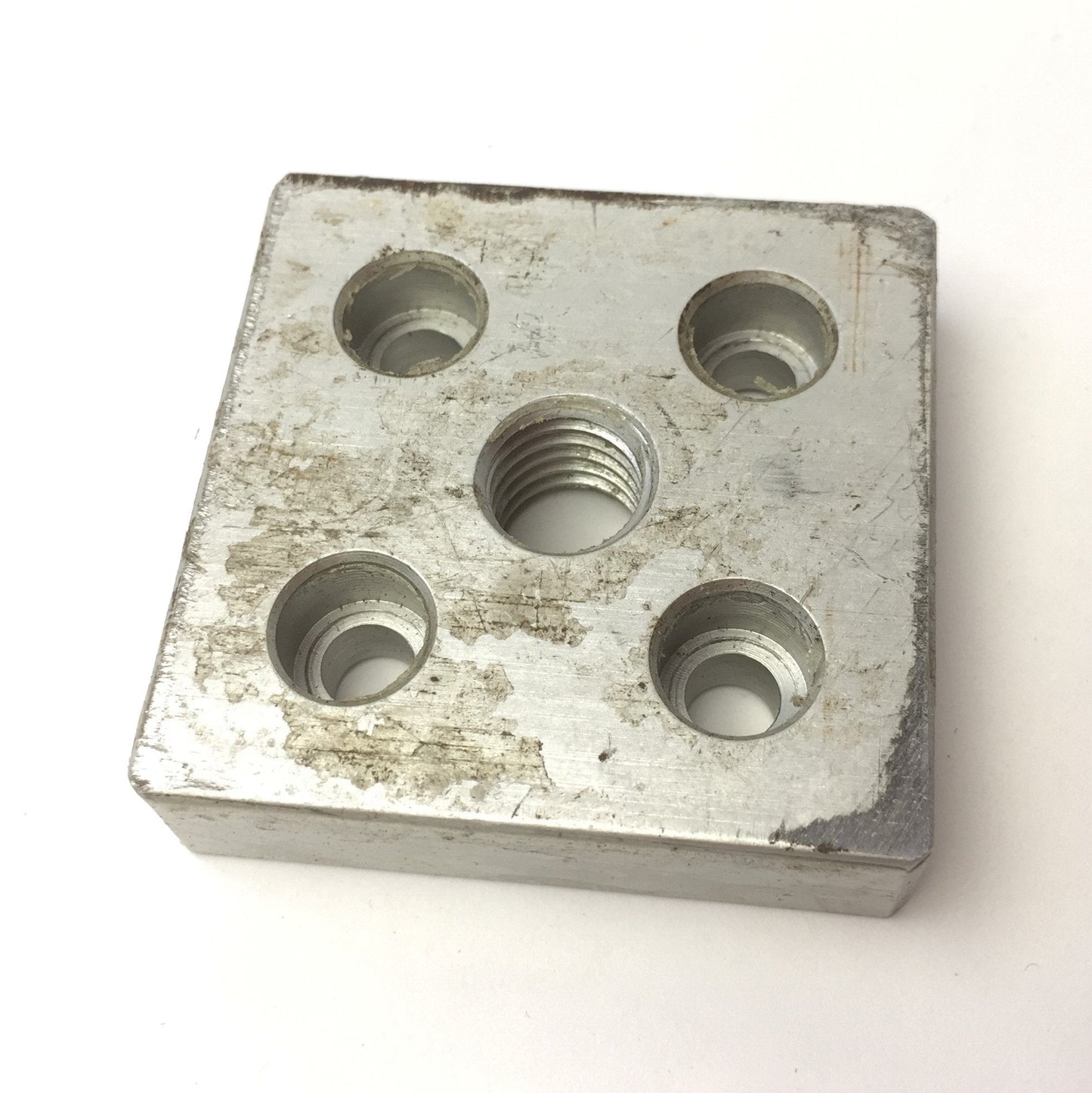 Used Lot of 4 80/20 2132 Aluminum Extrusion Base Plate 2x2" 5-Hole 1/2-13Tap 10Series