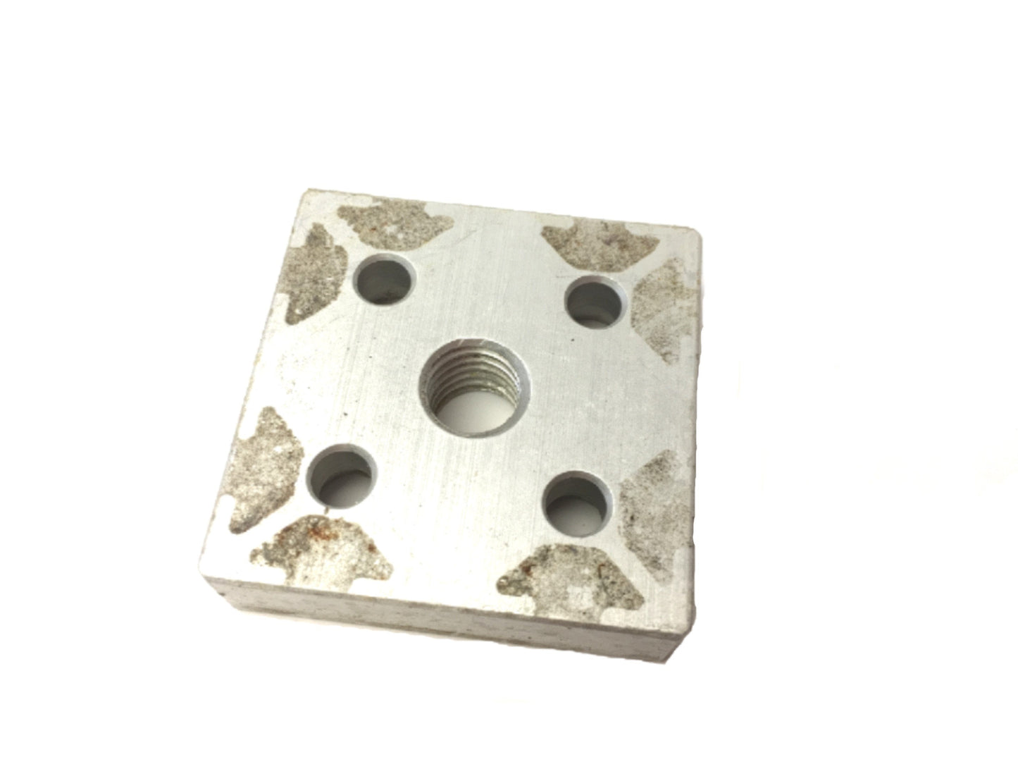 Used Lot of 4 80/20 2132 Aluminum Extrusion Base Plate 2x2" 5-Hole 1/2-13Tap 10Series
