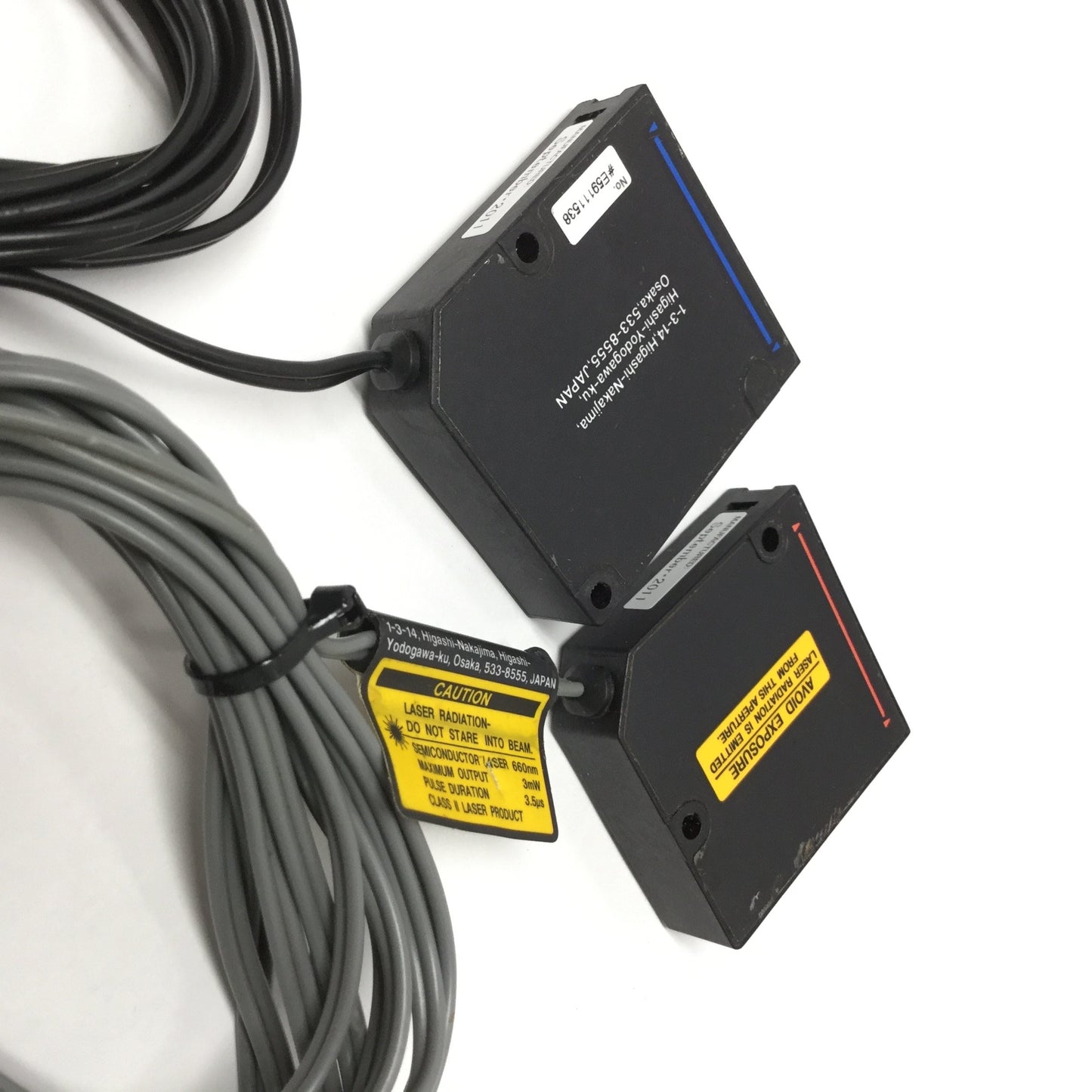 Used Keyence LV-H300 Area Laser Sensor Head Receiver & Transmitter 30mm Wide x 2000mm