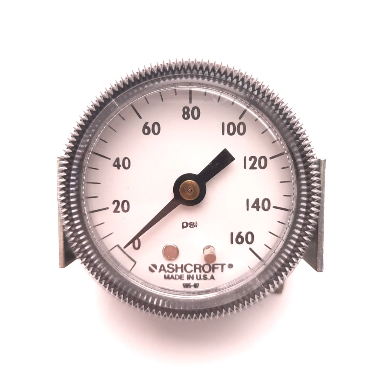 Used Ashcroft 1001T Panel Mount Gauge, 0-160 Psi, 1/4 NPT, Dry, Back Mount