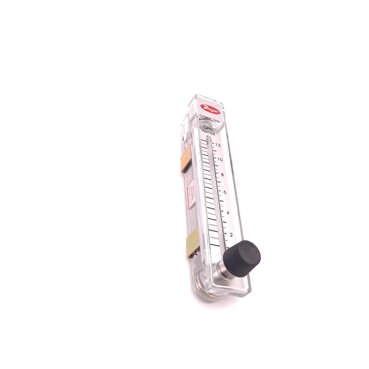 Used Dwyer RMB-82-SSV Polycarbonate Flowmeter 1-12 GPH 70 PSI Max 1/4" NPT