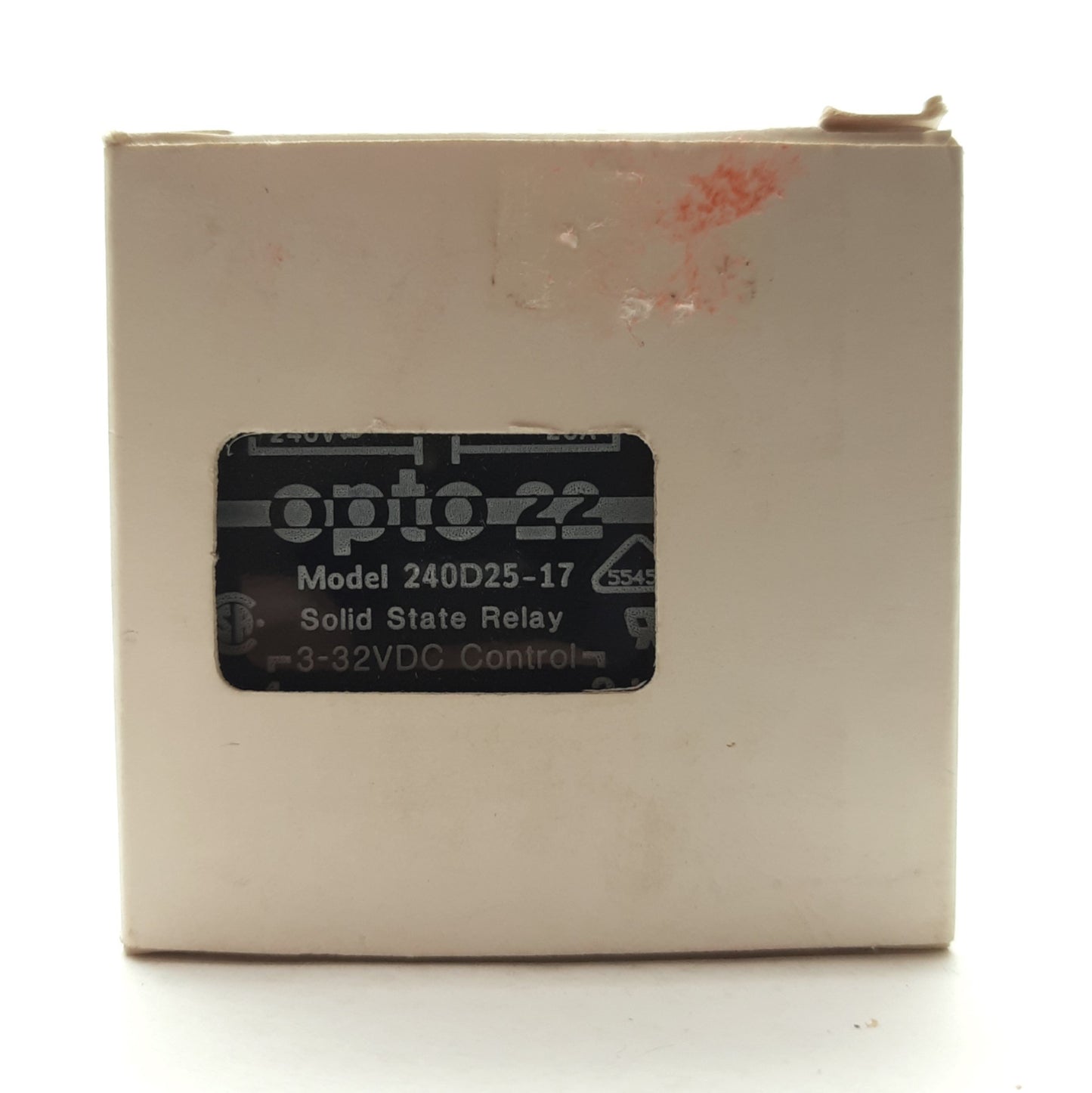 New OPTO 22 240D25-17 Solid State Relay, 3-32VDC Control, 240VAC 25A Contact