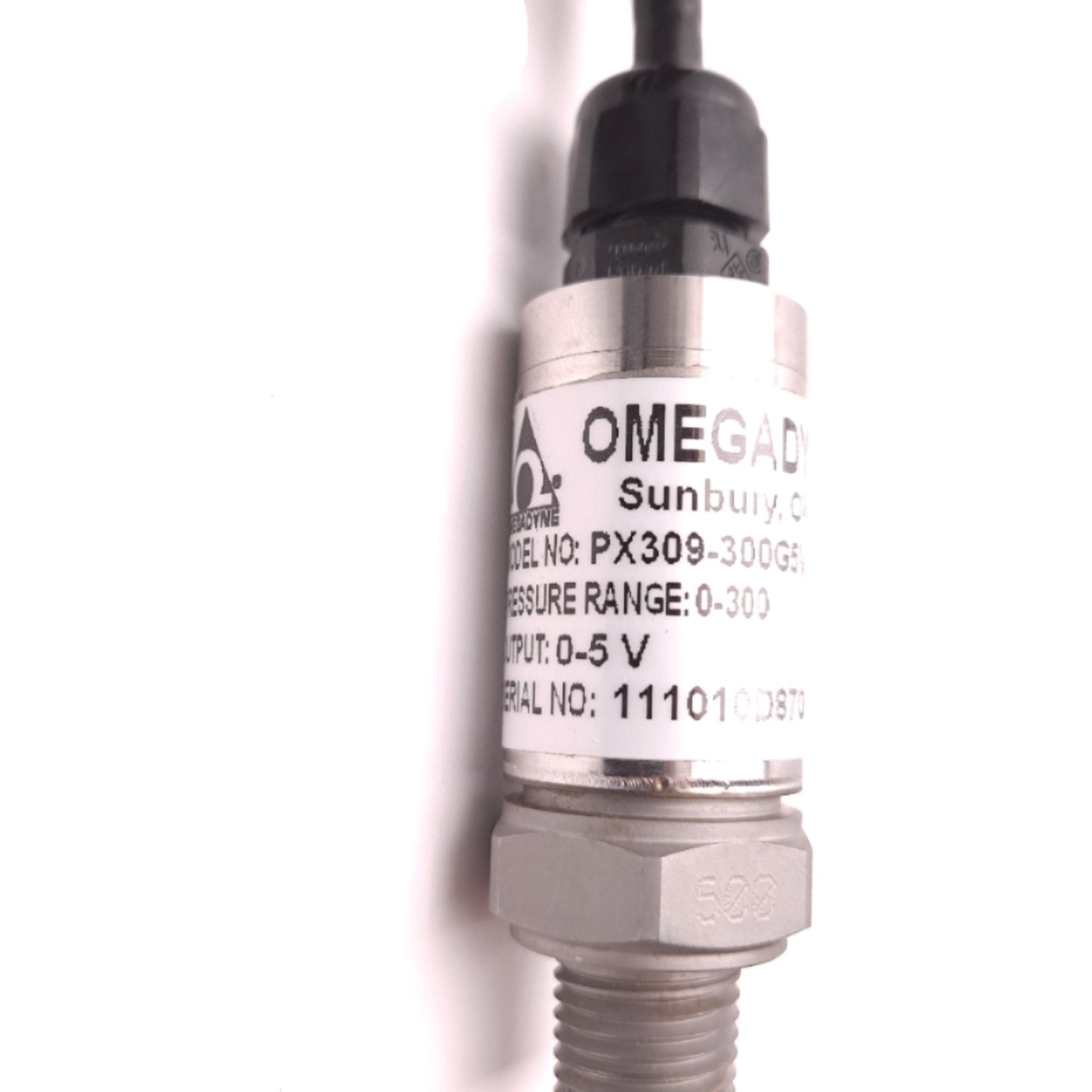 Used Omegadyne PX309-300G5V Pressure Transducer 0-5 VDC 0-300 PSI 6 Pin Male