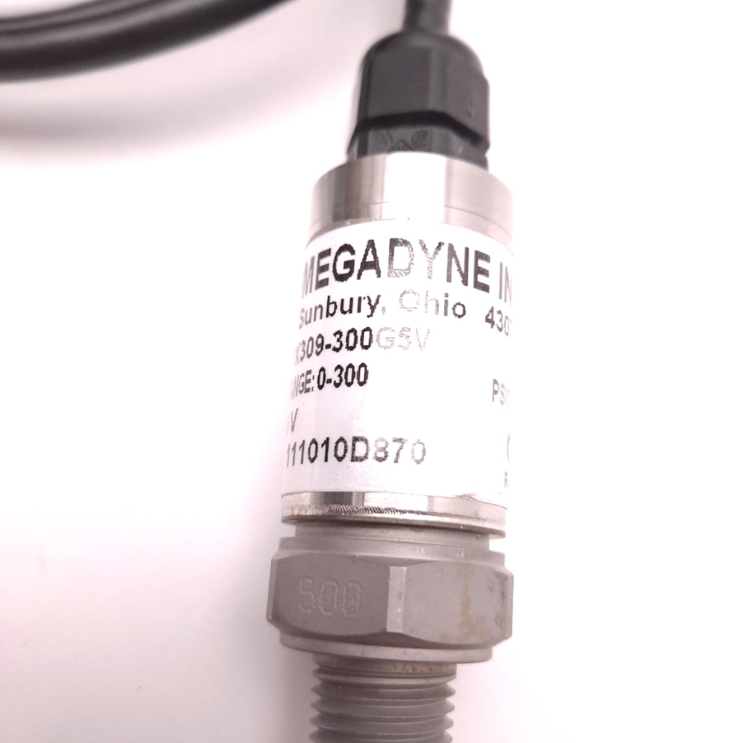 Used Omegadyne PX309-300G5V Pressure Transducer 0-5 VDC 0-300 PSI 6 Pin Male