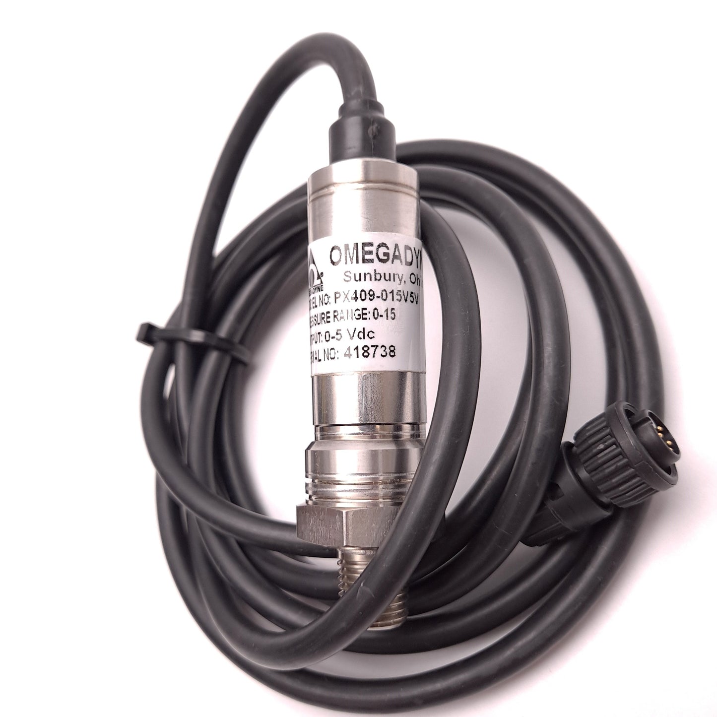 Used Omega PX409-015V5V High Accuracy Pressure Transducer 05 VDC 0-15 PSI 1/4" NPT