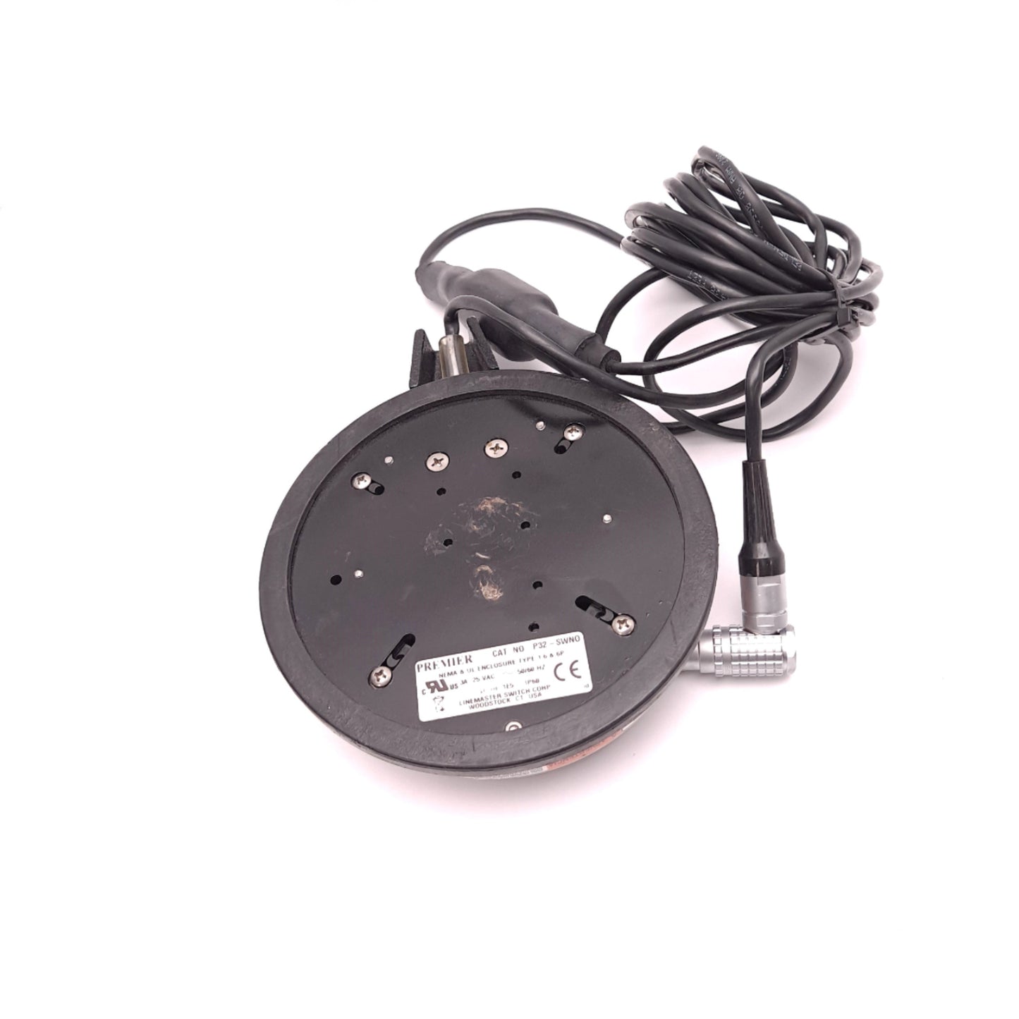 Used Linemaster Premier P32-SWNO Round Foot Pedal Switch 25VAC 3A 50/60Hz