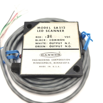 New Other Banner Engineering SA512 LED Scanner One Piece Self Contained Sensor 24VDC