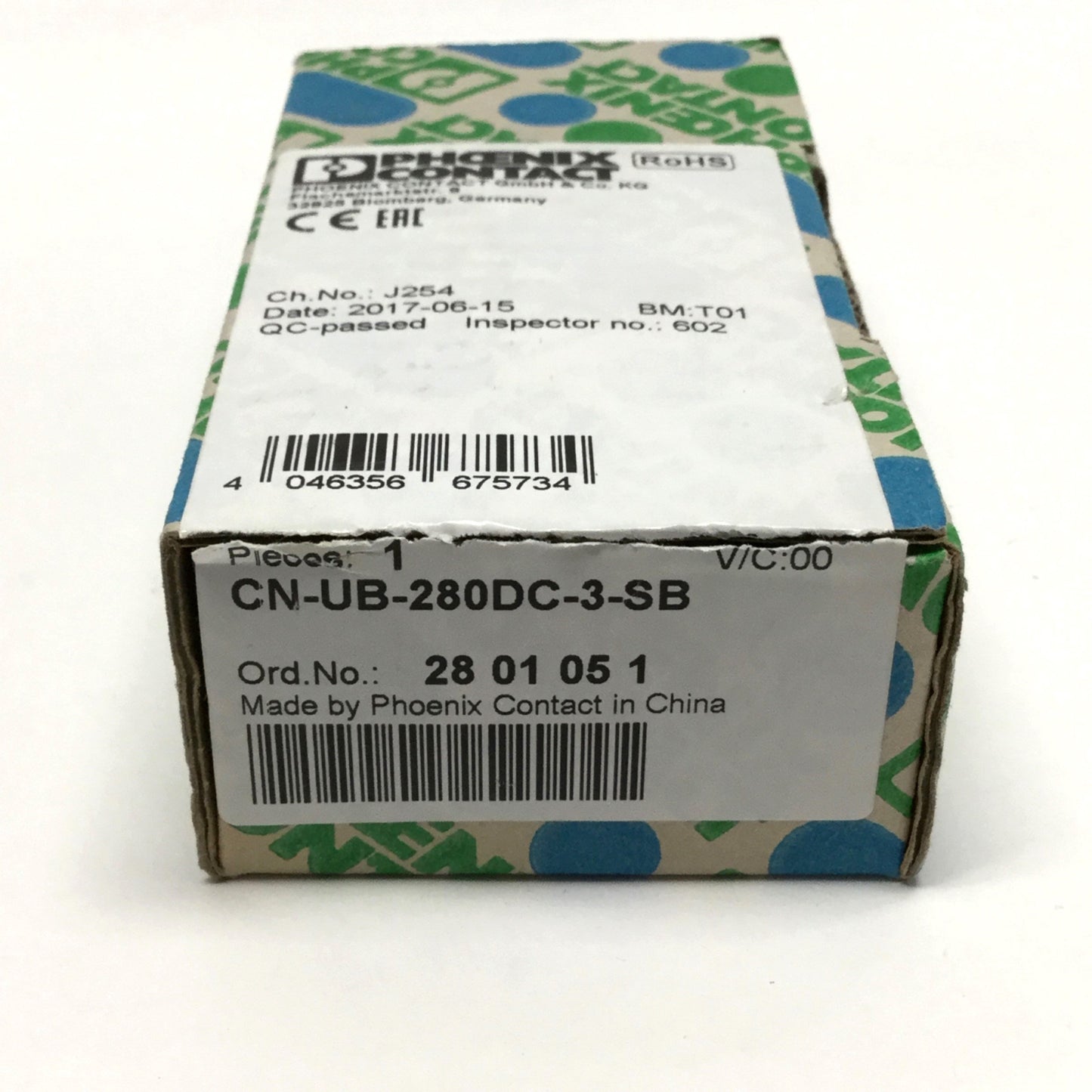 New – Open box Phoenix Contact CN-UB-280DC-3-SB Coaxial Surge Protector 20kA, Type N, 280VDC 5A