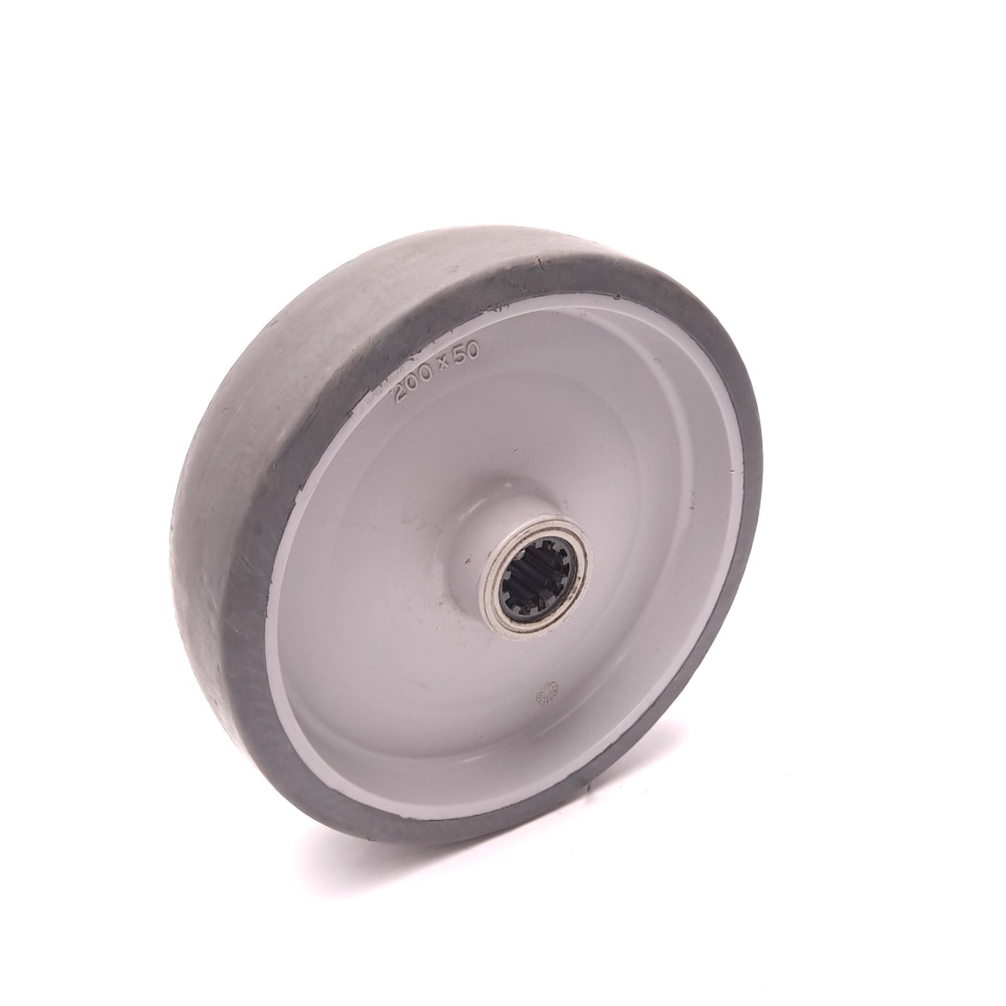 Used Industrial Wheel Plastic, Rubber 200 x 50 MM 20 MM Diameter Shaft