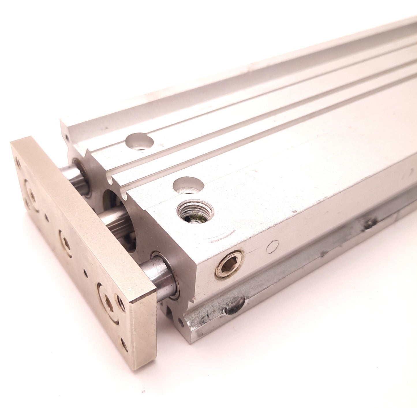 Used SMC MGPM20350Z Compact Guided Cylinder 20mm Bore, 350mm Stroke, M5x0.8 Ports