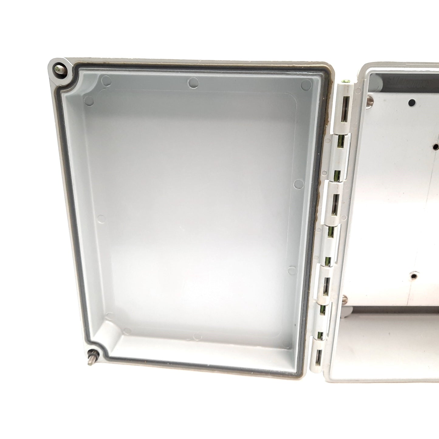 Used Hoffman A-864CHSCFG Electrical Enclosure, Fiberglass, 8" x 6" x 4", *Holes Added