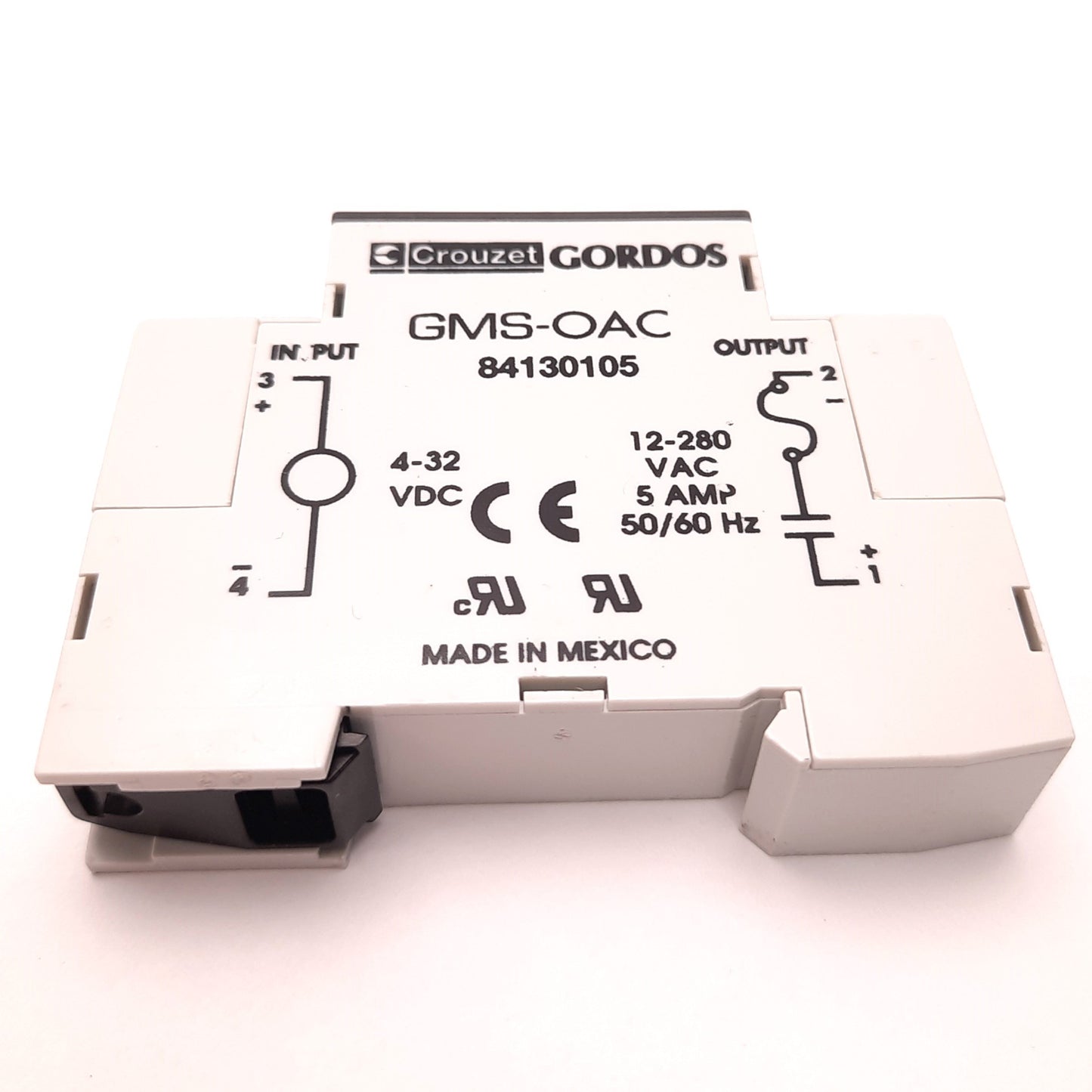 Used Crouzet GMS-OAC Relay Module 4-32VDC Input, 12-280VAC Output, 5A, Display LED