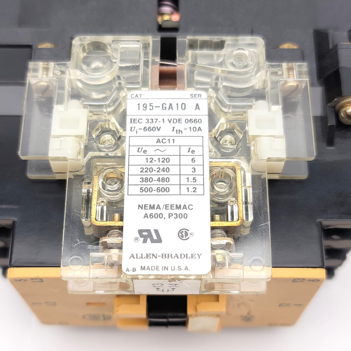 Used Allen Bradley 100-A45NZ*3 Ser B Contactor 200-660VAC 45A 40HP 3-Pole 24VDC Coil