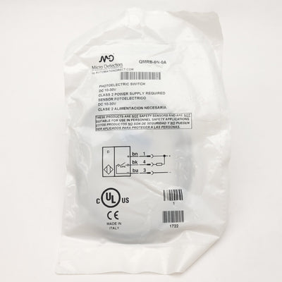 New Micro Detectors QMRB-0N-0A Diffuse Photoelectric Proximity Sensor, 10-30VDC, NPN